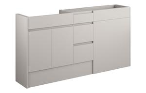 Clarence 1536mm Standard Basin  WC & 3 Drawer Unit Pack - Matt Dove Grey (Oak Cab)